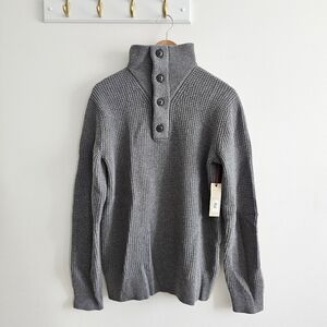 Banana Republic Italian Merino Extra Fine Wool Knit Button Up Sweater Men Size L